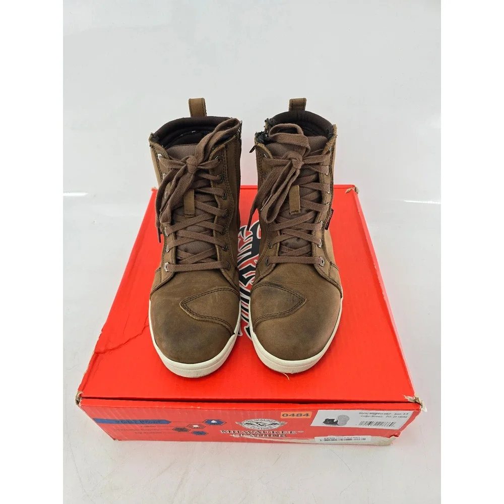 Milwaukee Leather Motorcycle Riding Boots Mens 8.5 Brown Waterproof MBM9113WP